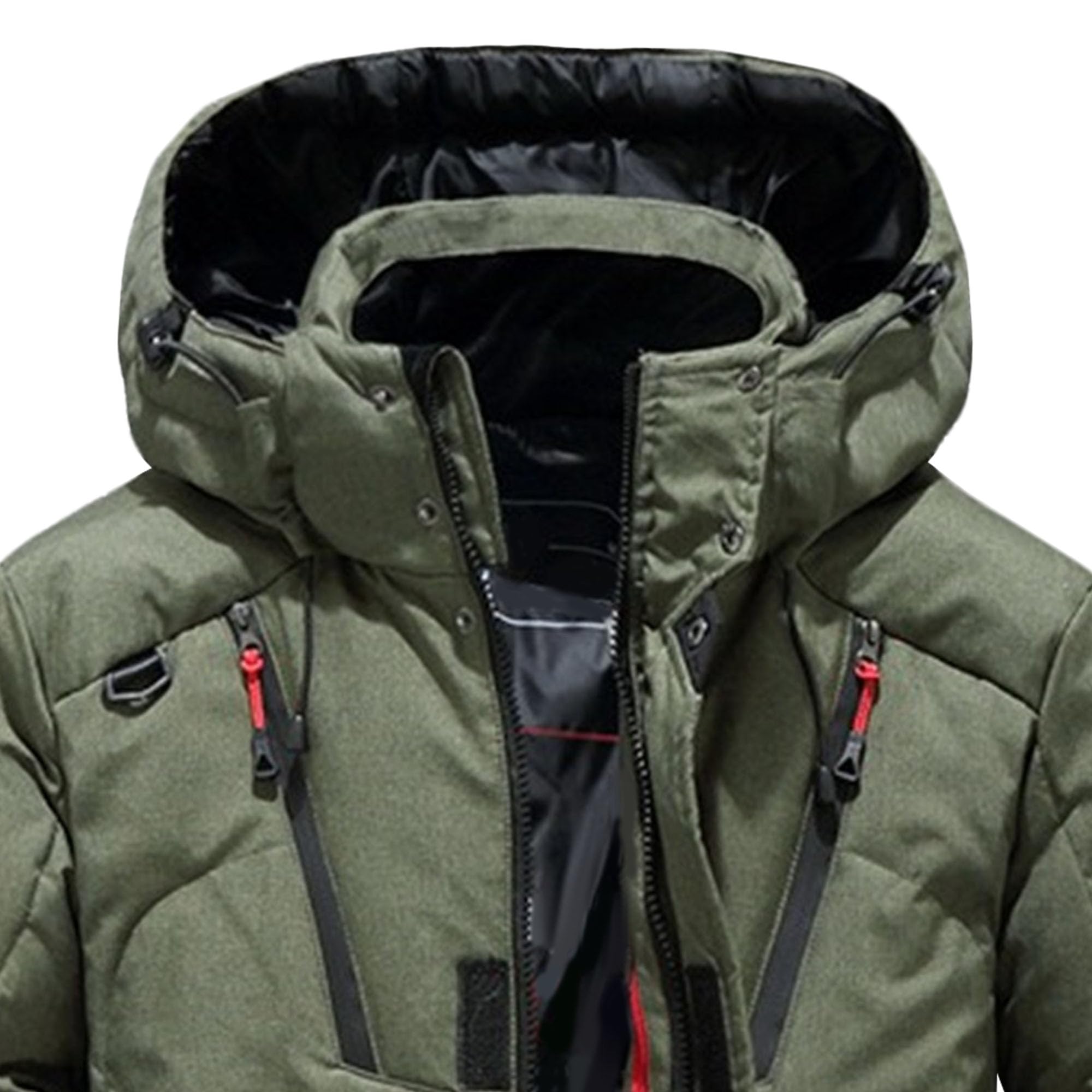 Piumino da uomo con cappuccio parka invernale spesso caldo parka casual piumino esterno termico
