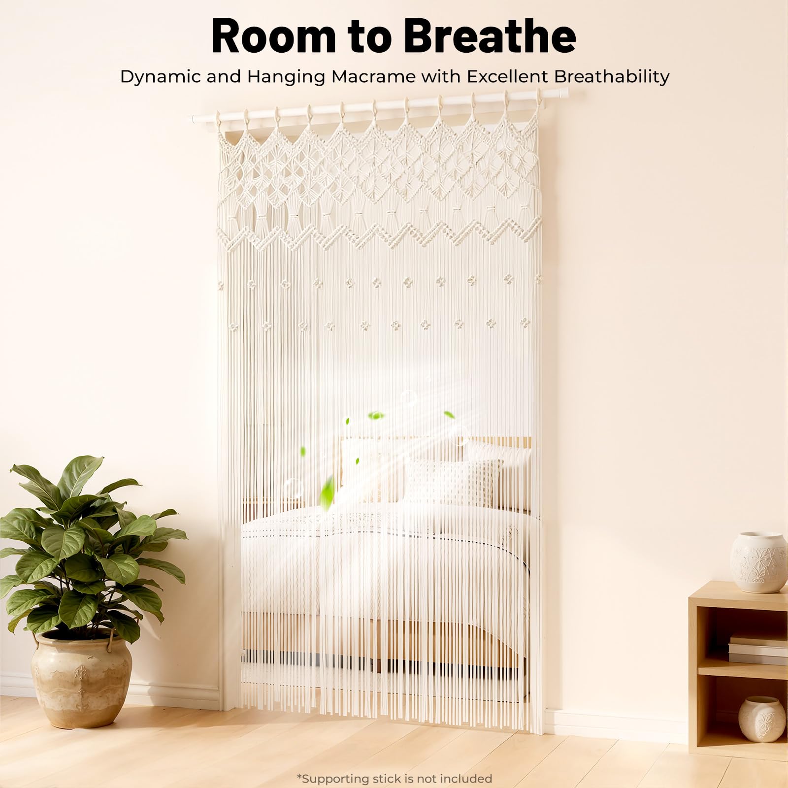 Arazzo da appendere al muro, grande tappezzeria in macramé, tenda in filo di cotone, per camera da letto, decorazione per festa di matrimonio