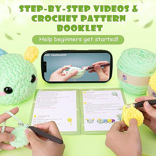 Miniatura 2 de Kit de ganchillo para principiantes, kit de inicio de ganchillo para adultos con tutoriales en video paso a paso, kits de animales de ganchillo para