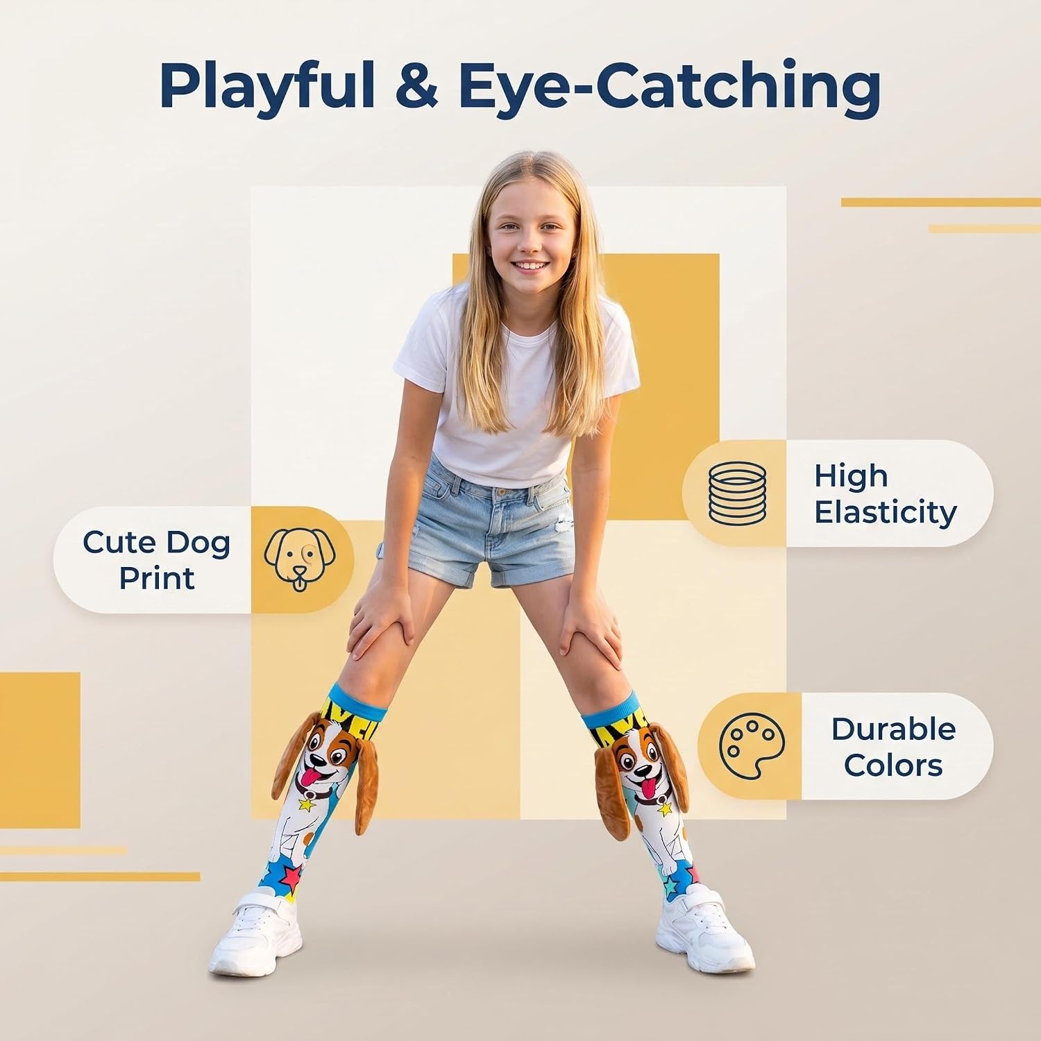 Crazy Socks for Girls Kids 3D Novelty Funny Silly Soft Knee-High Wacky Socks for Dance Gift Birthday Party