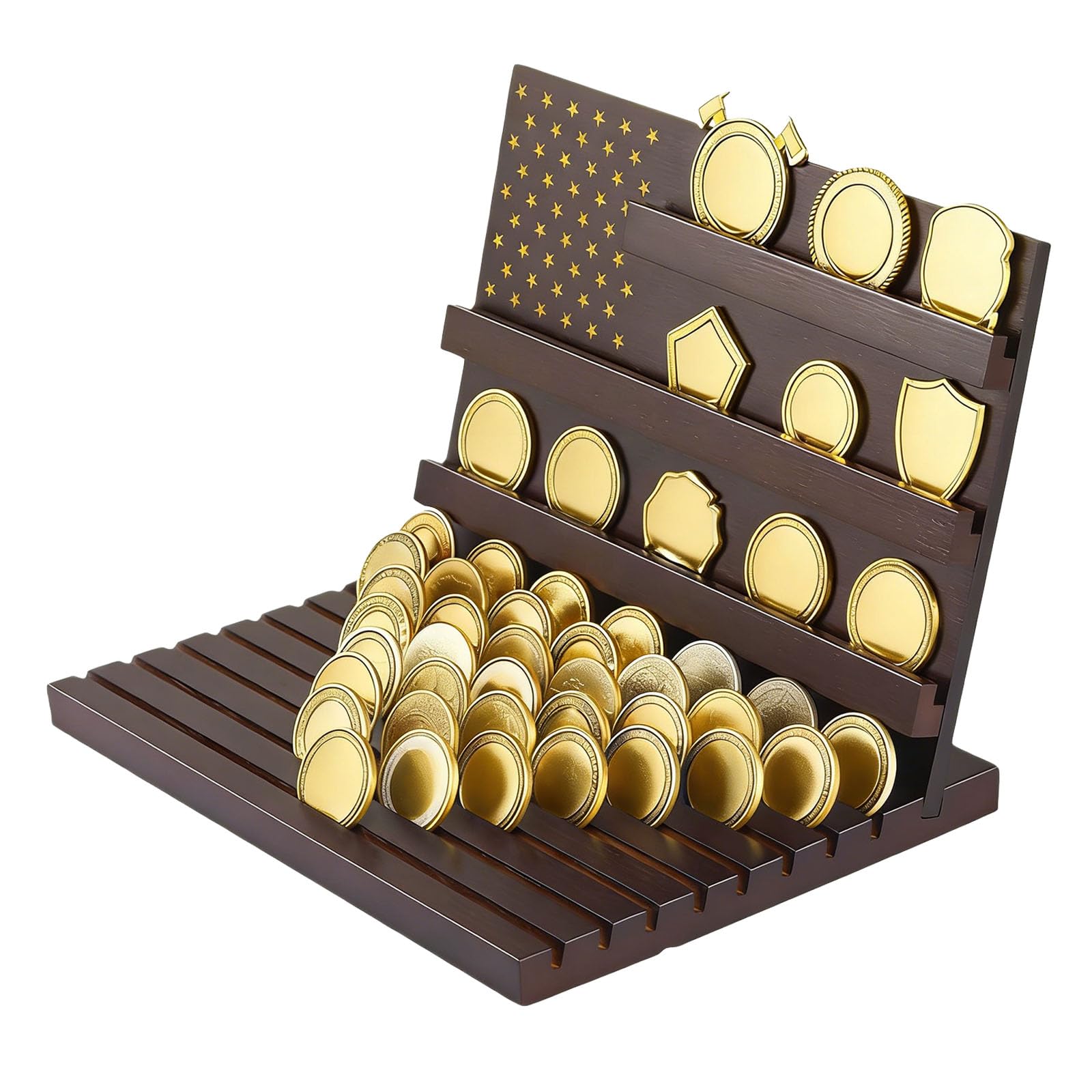 Vetrina Portamonete in Legno a 11 gradini per in Edizione Limitata e Oggetti da Collezione Profound Slot Coin Planner