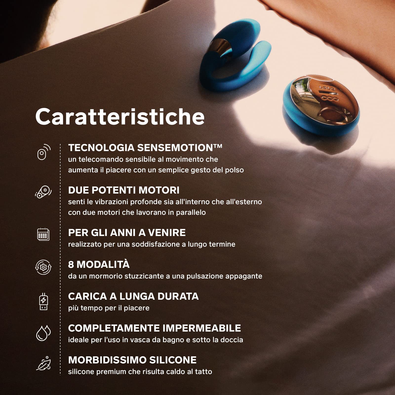 LELO TIANI Duo Stimolatore Clitorideo Femminile con 2 Potenti Motori e 8 Modalità di Vibrazione, Vibratore Donna con Comando a Distanza e Completamente Impermeabile, Sex toys per Coppie (Ocean Blue)