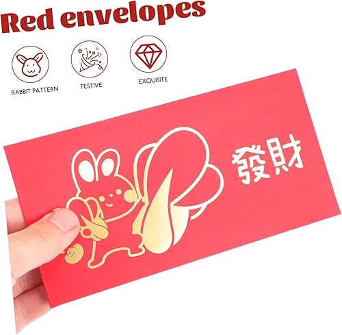 Miniatura 7 de LALAFINA 12pcs Year of The Rabbit Red Envelope The Gift Chinese Gifts Envelops Gift Money Envelopes Spring Festival Red Packet Lai See Lovely Red