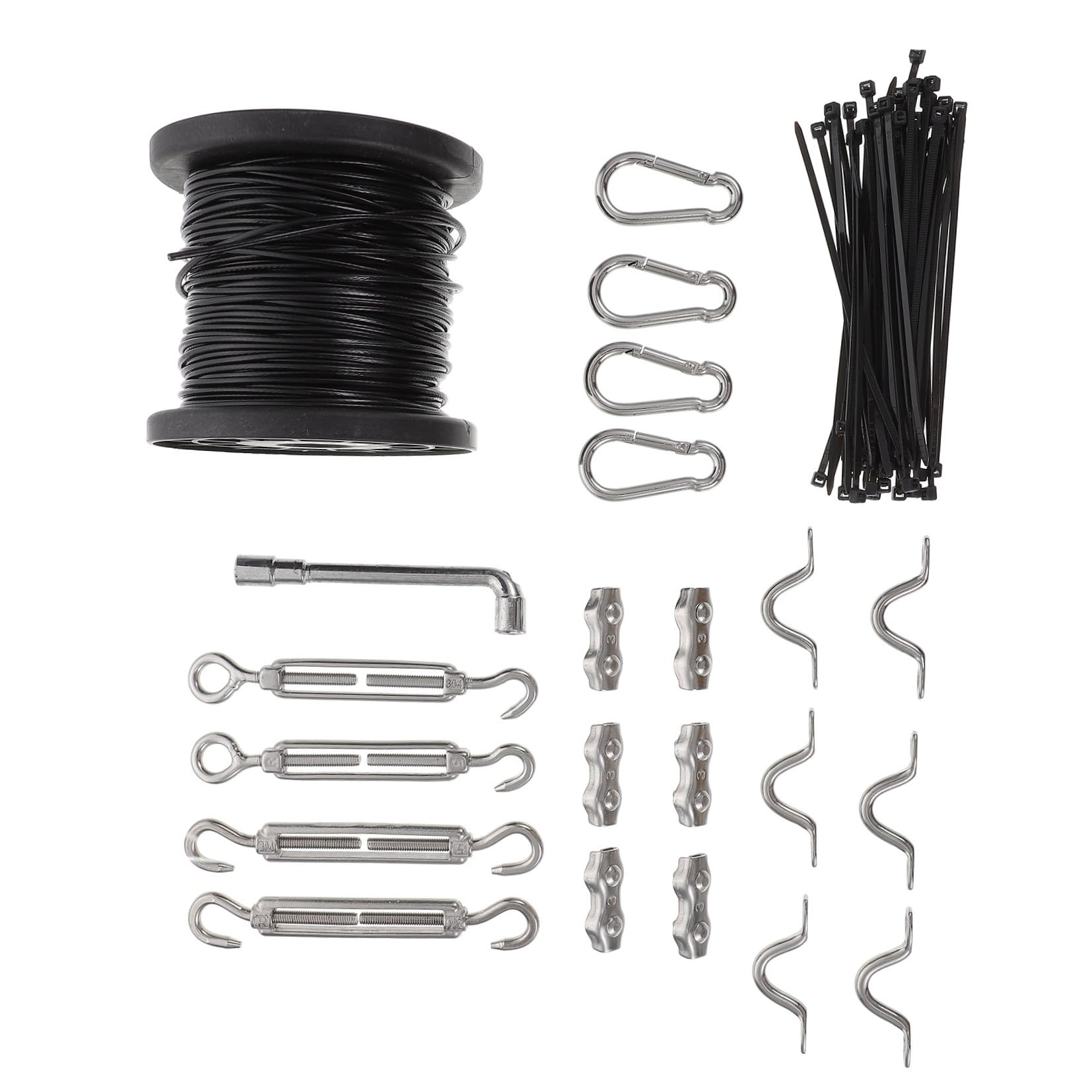 Edelstahl Outdoor Lichterketten Aufhängeset mit Verstellbarer Spannung und Einfache Installation für Zelte und Außenanwendungen Pvc und Edelstahl Material