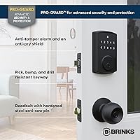 Vista 4 de Brinks Keyless Entry Electronic Touchpad Door Lock -Backlit Keypad Deadbolt with Advanced Security, Custom User Codes, Auto-Lock, for Front Door