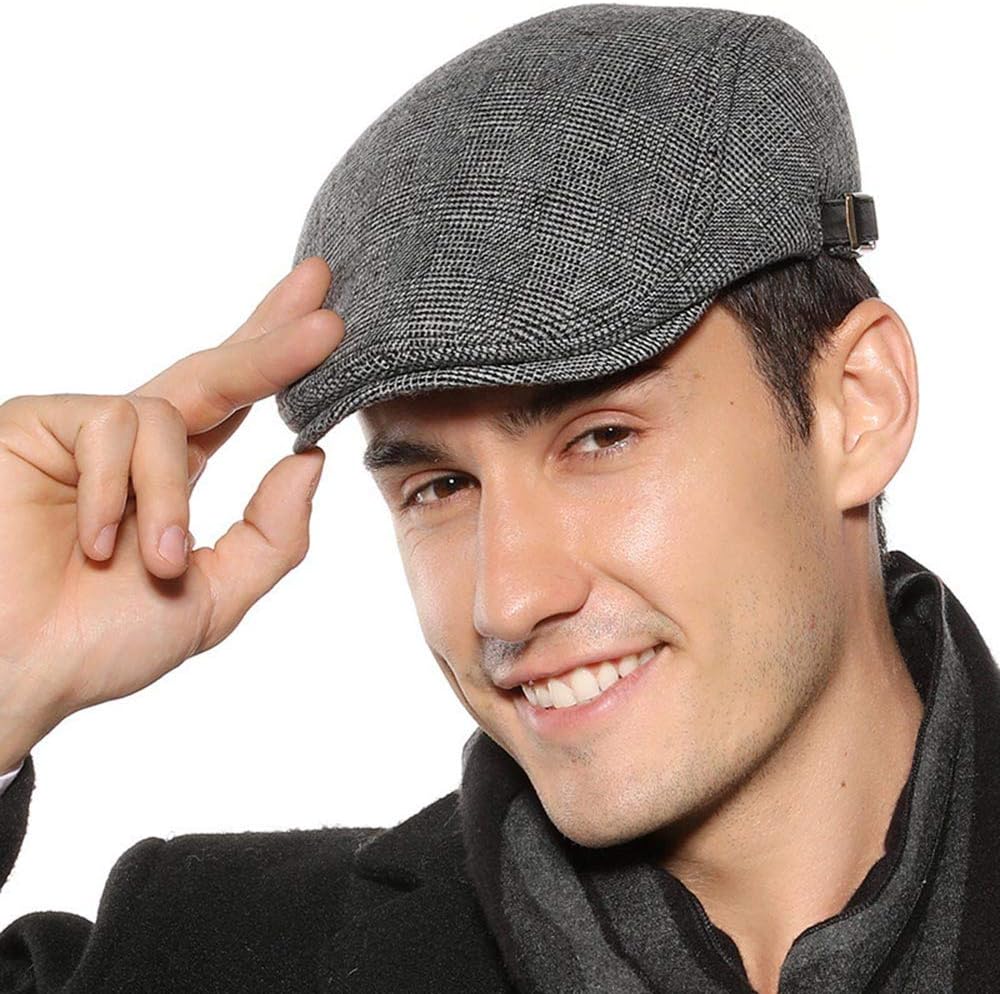 Sumolux Mens Newsboy Cap Winter Beret Hat Cabbie Flat Cap