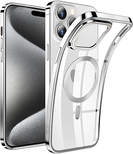 AFENGBOX Cover per iPhone 15 Pro Max Compatibile con MagSafe,Magnetica Trasparente Silicone...