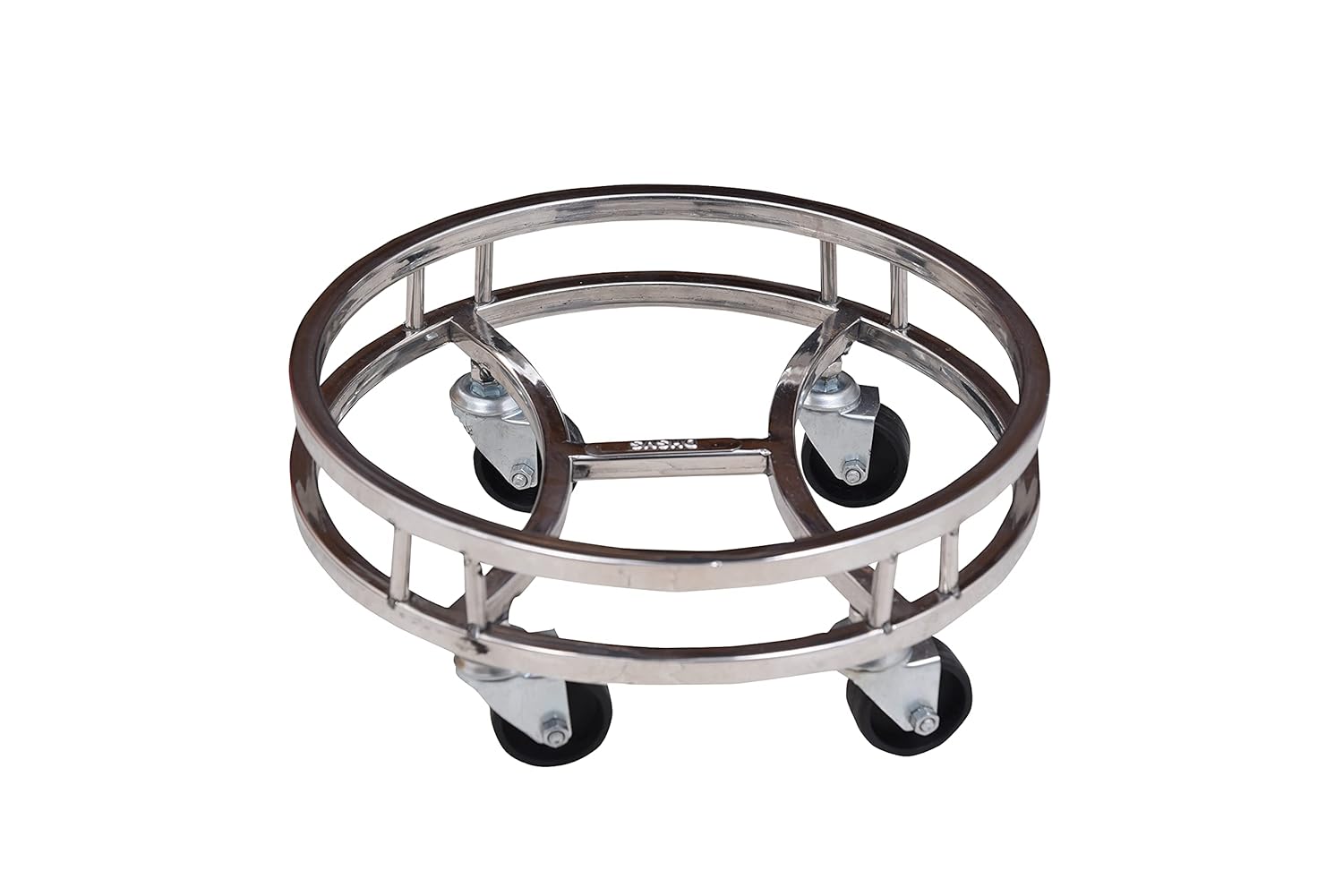 LOGENTA Stainless Steel LPG Cylinder Stand with Wheels, Gas Cylinder