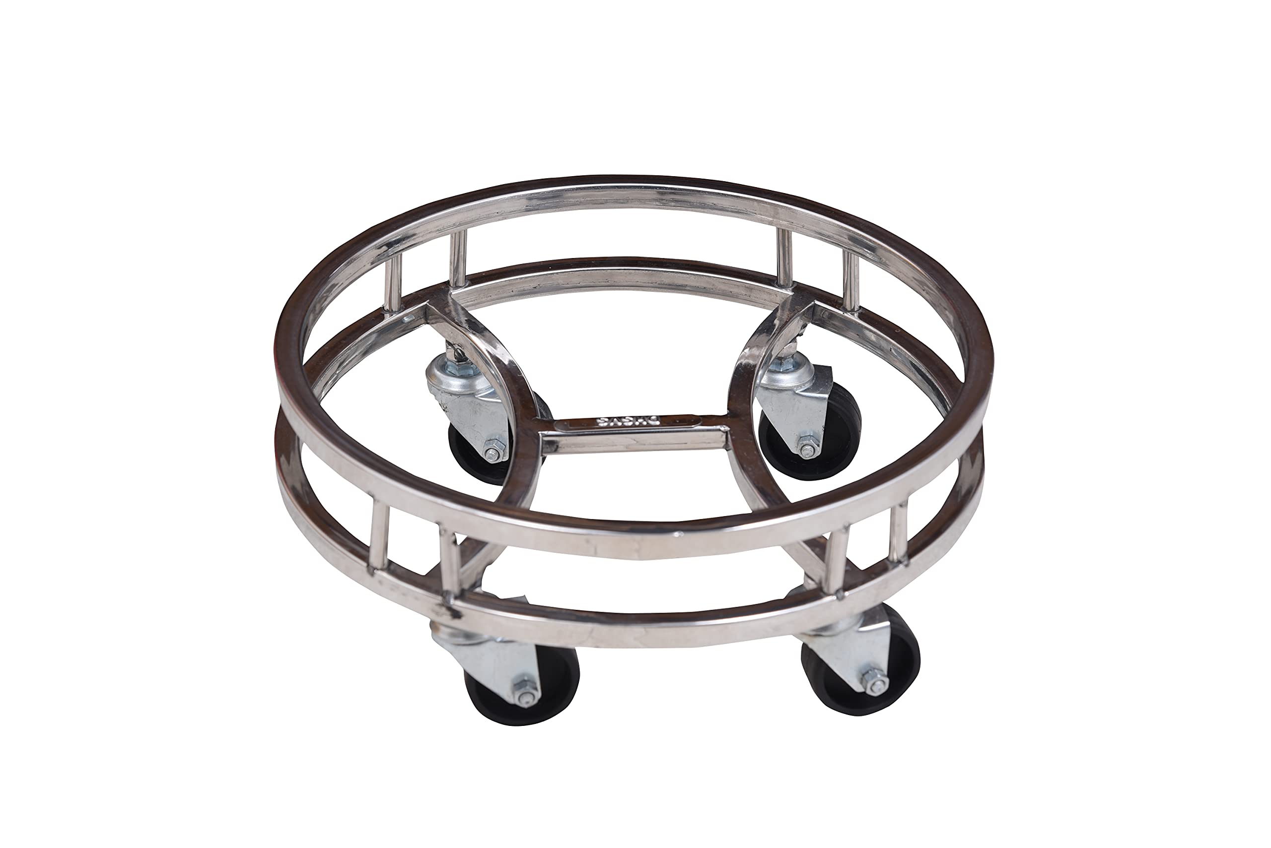Hitler Stainless Steel LPG Gas Cylinder Trolley Stand with Wheels (Silver) - Set of 2 Pieces