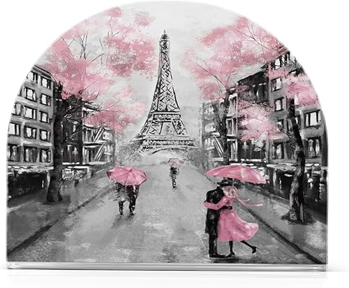 YETTASBIN Servilletero de la torre Eiffel de París para mesa, acrílico vertical antideslizante, dispensador de papel de seda independiente para