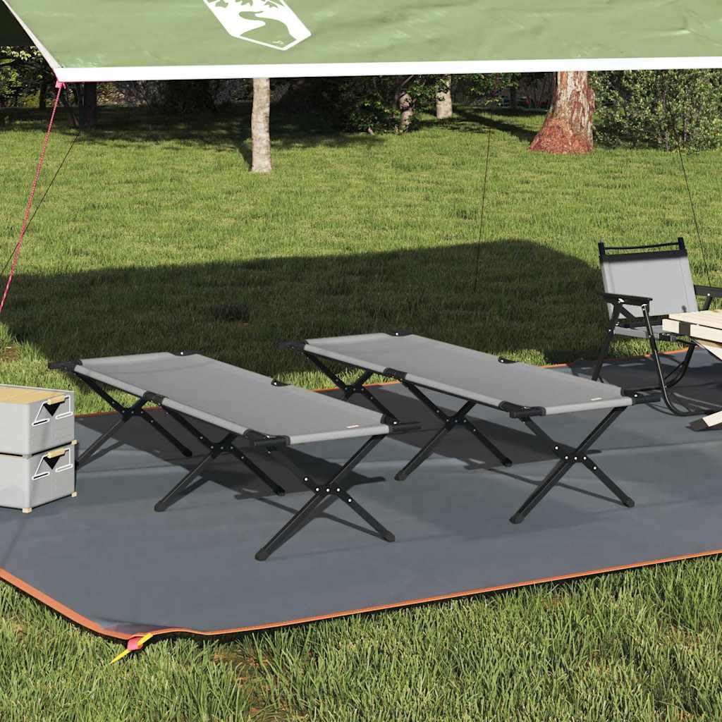 Solivagant Klapp Schlafbett fürs Camping 2 pcs Grau 193 x 69 x 45 cm, Outdoor-Aktivitäten,Camping Wandern,Camping-Möbel,Feldbetten, 7.95 kg-42003183