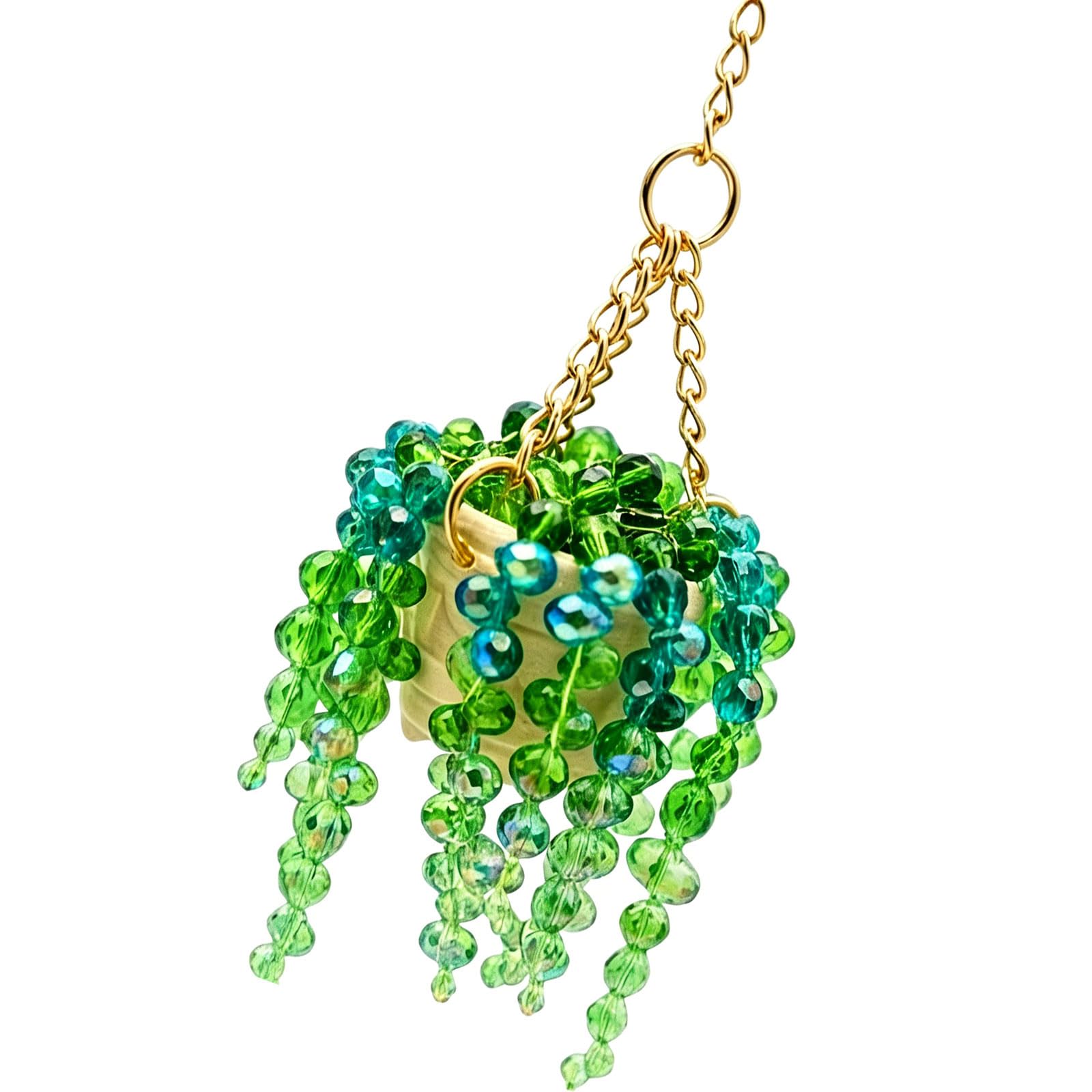 Tsophreniq Handcrafted Beads Garlands Ornament Hanging Decoration with Golden Chain for Window or Offices Golden Chain Wall Hanging Deck