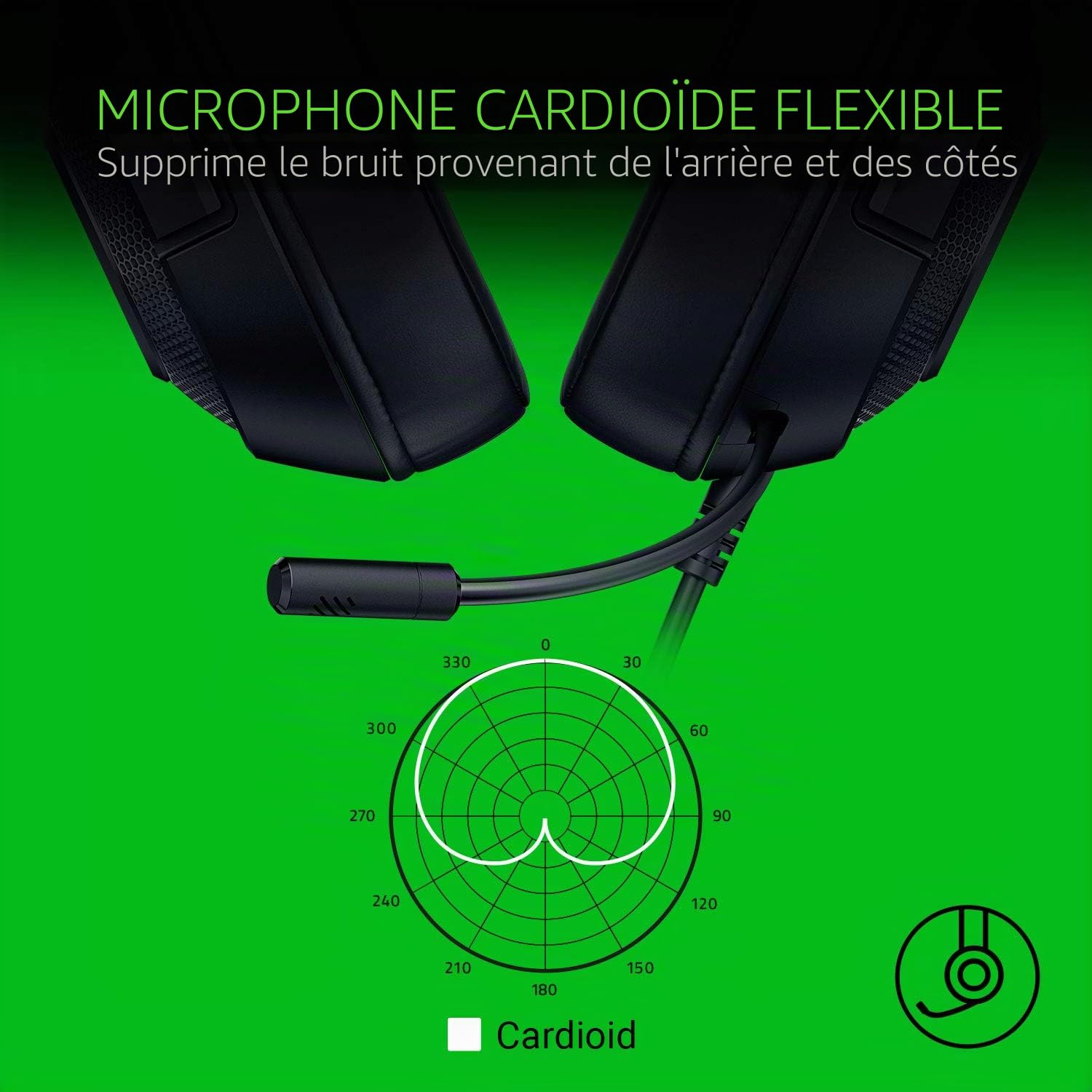 Razer Kraken X Casque de Jeu Ultra-léger USB : Son Surround 7.1 - Cadre léger - éclairage Logo Vert - Commandes Audio intégrées - Microphone cardioïde Pliable - pour PC - Noir Classique