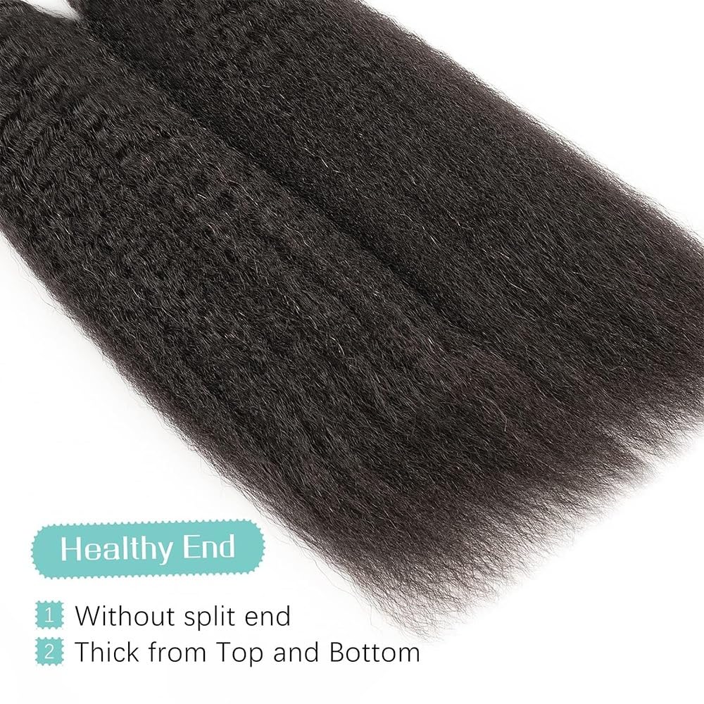 lungo Nastro nelle estensioni dei capelli umani Kinky Straight 20 pezzi 50 g(14 inches)