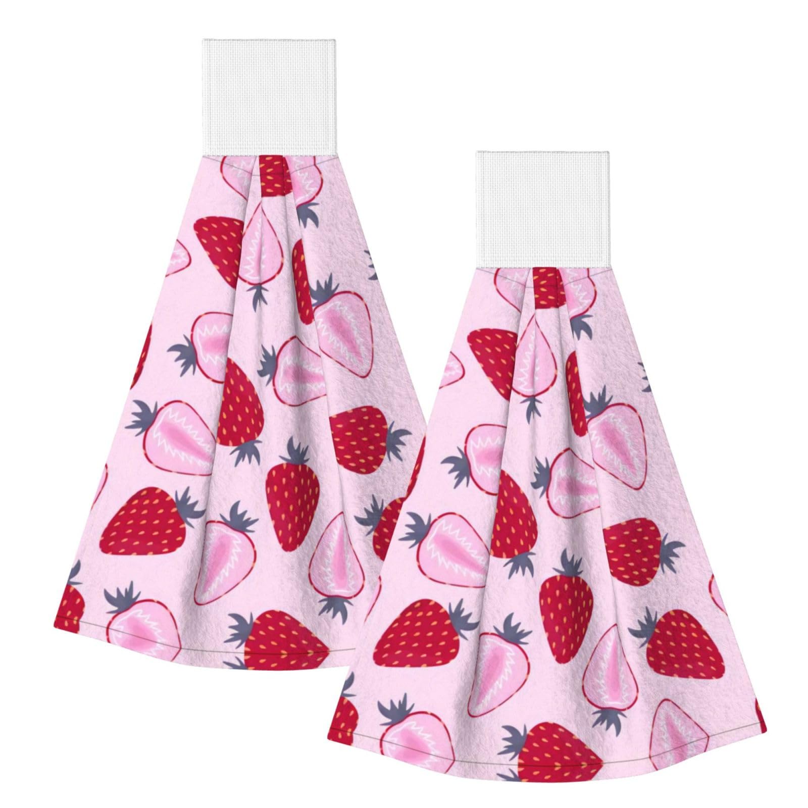 Strawberry pattern Highly Absorbent Dish Towels Soft Coral Fleece Wipe