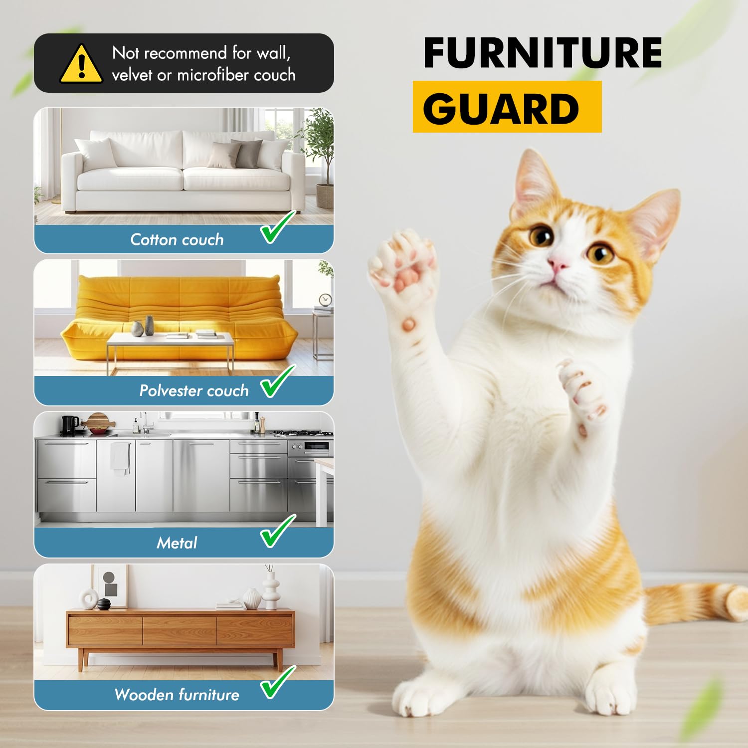 Lovcoyo Protezione Graffi Gatto, 30X500CM Protezione antigraffio per gatt, Divano Gatti Graffi Protezioni per Mobili per Divani, PVC Anti-Graffio Protector, Protezione per Divano Porta e mobilia