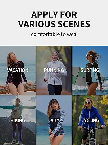 Miniatura 9 de Attraco - Camiseta de natación para mujer, manga larga, protección solar UPF 50