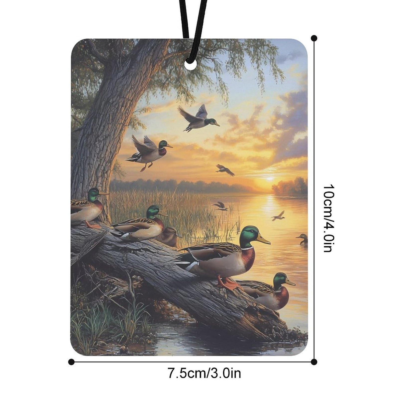 Mallard Ducks Lake Car Air Freshener Hanging Aromatherapy Tablets for Car Accessories Square