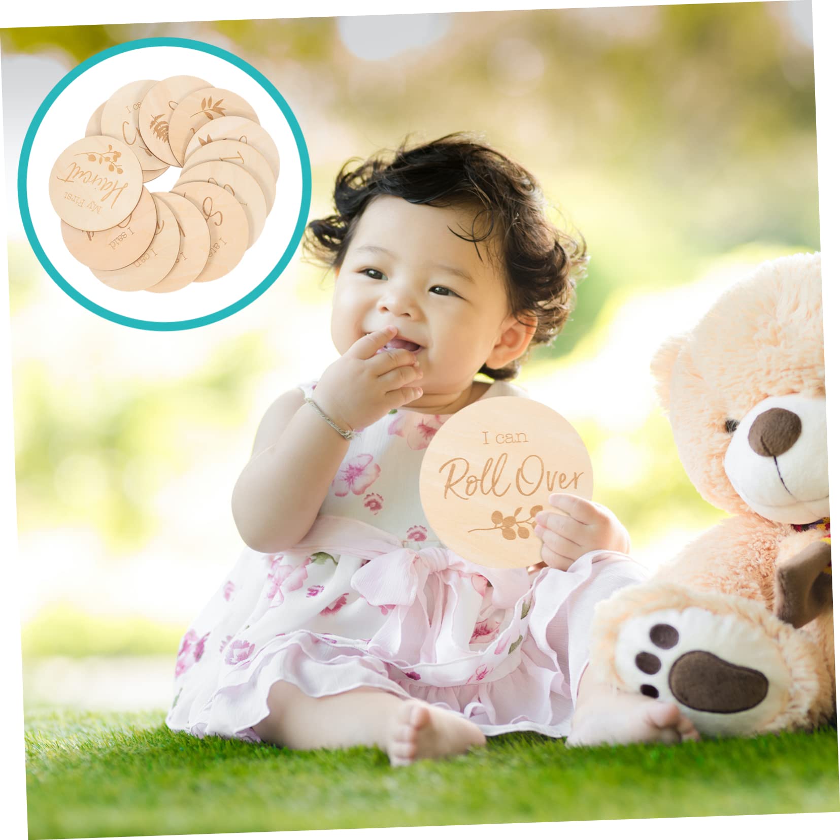 Toyvian 36stücke Holz Meilenstein Karten Für Monatliche Wachstumskarten Fotos Requisiten Deko Für Babyraum Erinnerungen Festhalten