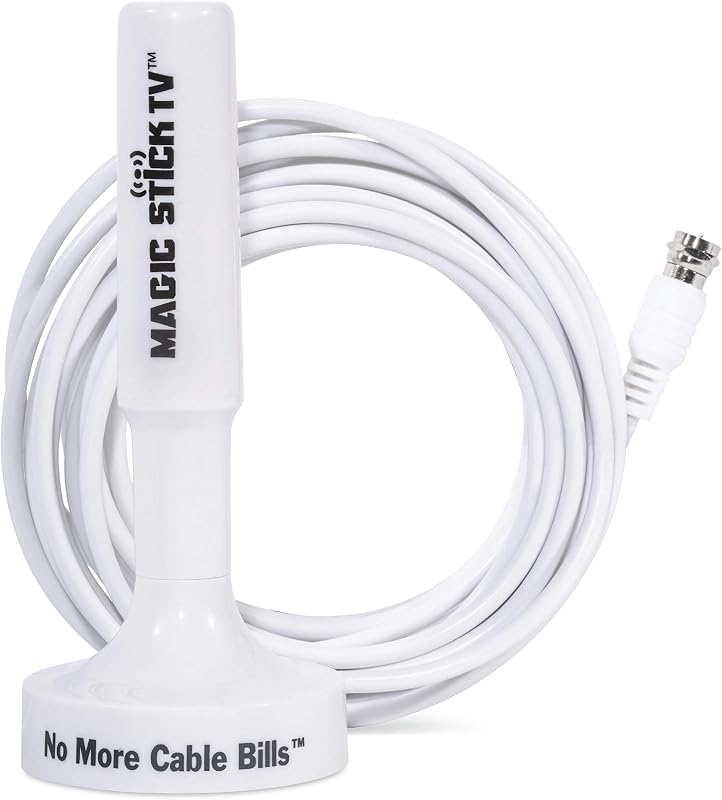 Antenna for Smart TV Indoor, Local Channels, MS-50 White | Multi-Directional Digital TV Antenna for Home, RV, Camping, Long Range OTA 50 mile range, Supports 4K 1080p HDTV, 16 ft Cable