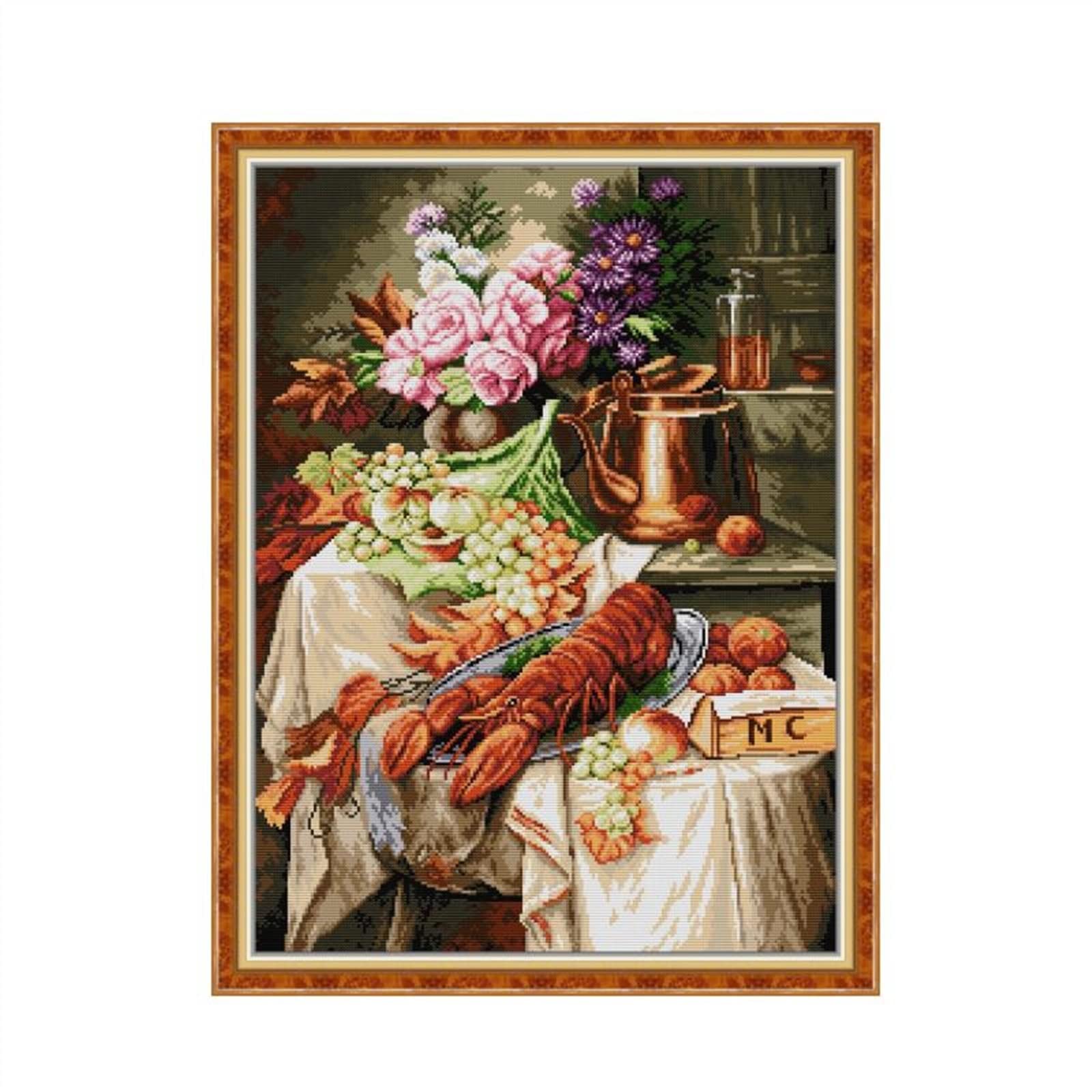 Broderie point de croix homard 11ct pour décorer votre cuisine