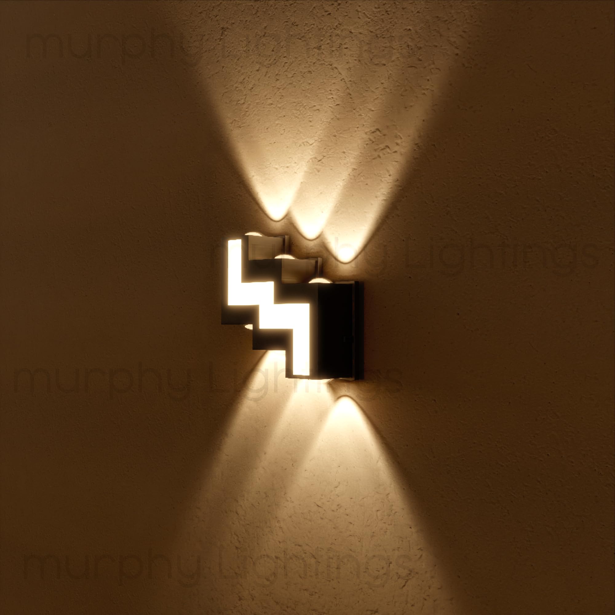 Murphy 12W Aluminium Led Luxurious Indoor & Outdoor Step Type Up/Down Wall Light Warm White, Shockproof & Rustproof Alluminium Body (3 Up & 3 Down Step), Pack of 3 (with 2 Years Warranty)