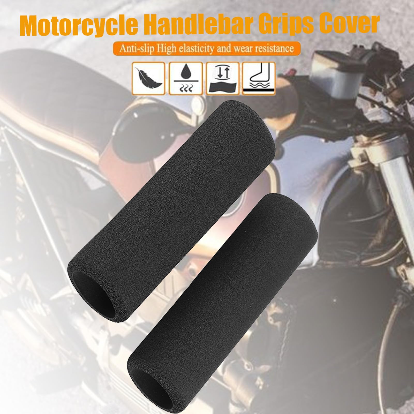 Aazon.co: Universal Otorcycle Hand Grips 1 Inch, Black Handlebar - View #4
