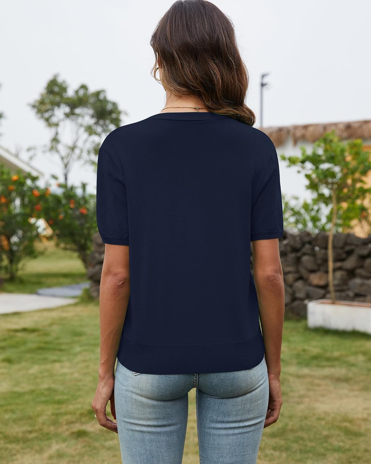 VIISHOW Short Sleeve Lightweight Summer Cardigan for Women, Button Down Open Front V Neck Crochet Knit Cropped Bolero Shrugs - Image 5