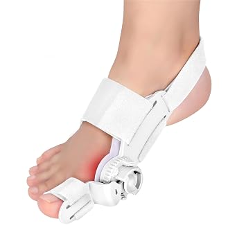 Bunion Corrector for Women Big Toe,Orthopedic Bunions Correction with Non Slip Separators for Men, Adjustable Toe Straightener Suitable for Left/Right Feet Hallux Valgus Relief 1, White