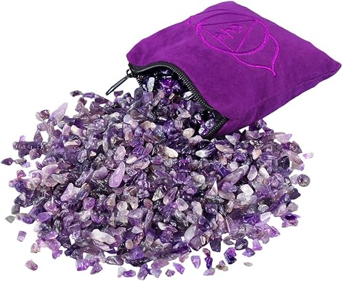 Miniatura 4 de SUNYIK Paquete de 2 almohadas de cristal de citrino y amatista, sacro y cristal de chakra del tercer ojo para curar Reiki, 0.5 libras / paquete