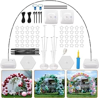 Balloon Arch Kit and Balloon Pump, 2 PCS Table Stand, 10Ft Wide Adjustable Balloon Arch Stand for Baby Shower Graduation Birthday Party Supplies Decoration