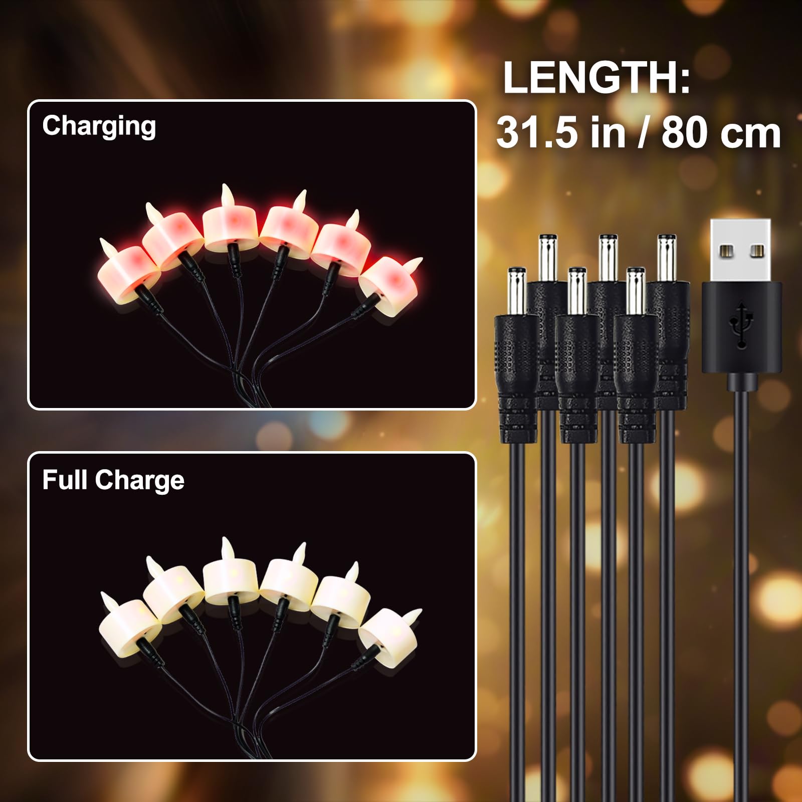 HL Wiederaufladbare LED Kerzen,50+Stunden Aufladbare Teelichter mit Fernbedienung und Timer, Dimmbare LED- Akku Teelichter,4 x 4.7cm Flackernde Votivkerzen Heimdekoration, 6Stück, Bernstein