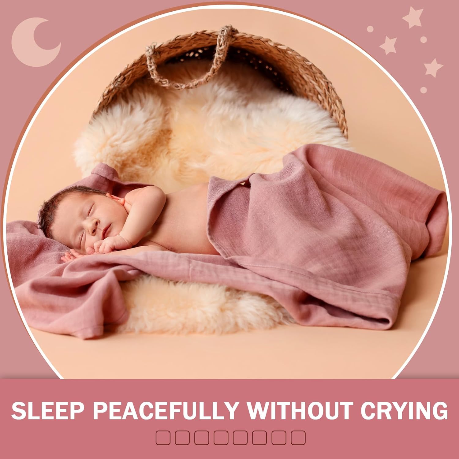 47 x 47 Inches Muslin Swaddle Blankets Cotton Newborn Receiving Blankets Breathable Colorful Baby Swaddle Soft Baby Registry Essentials Gift for Unisex Boy Girl(Pink Series)