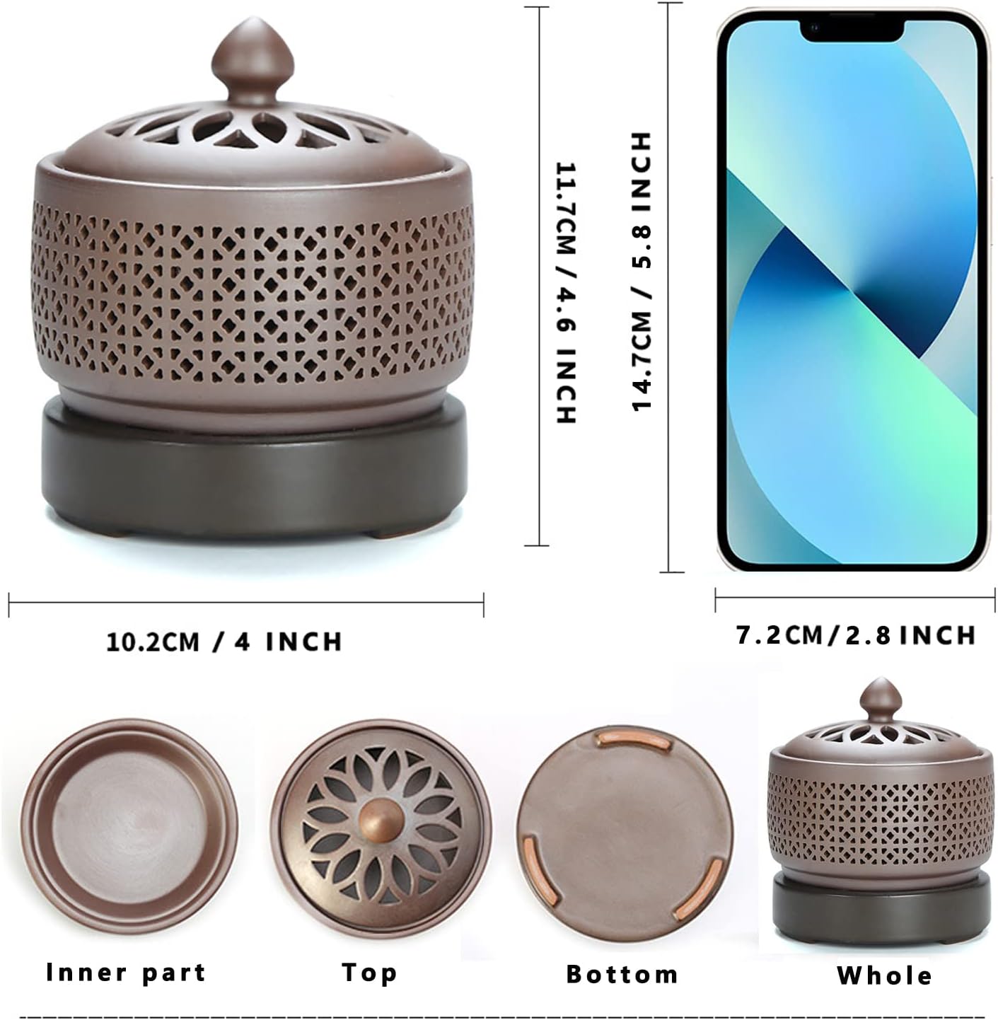 Wax Melt Warmer, High Power Candle Warmer, Electric Candle Wax Warmer for Scented Wax, Oriental Style Home Decoration Gifts(Straight Edge)