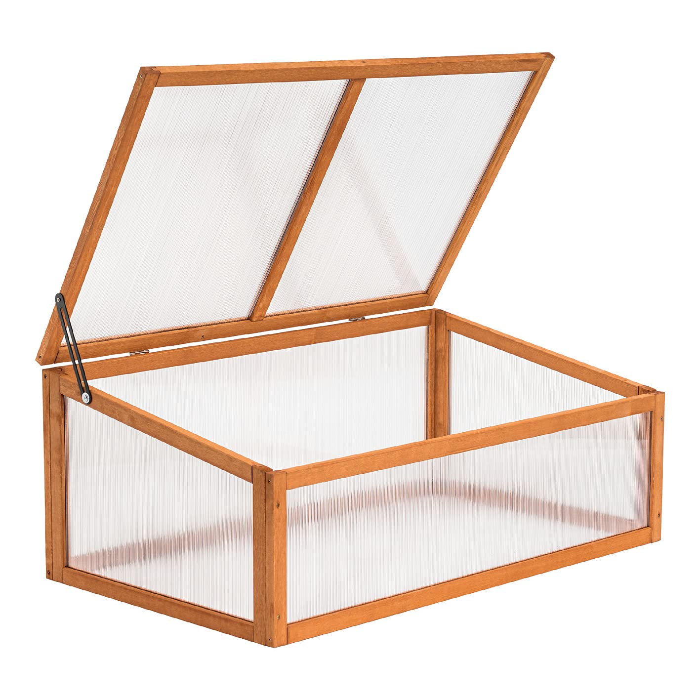 MCombo Frühbeet Gewächshaus Treibhaus Frühbeetkasten Aufsatz Pflanzenbeet mit Abdeckung für Jungpflanzen 0698, aus Holz und Polycarbonat