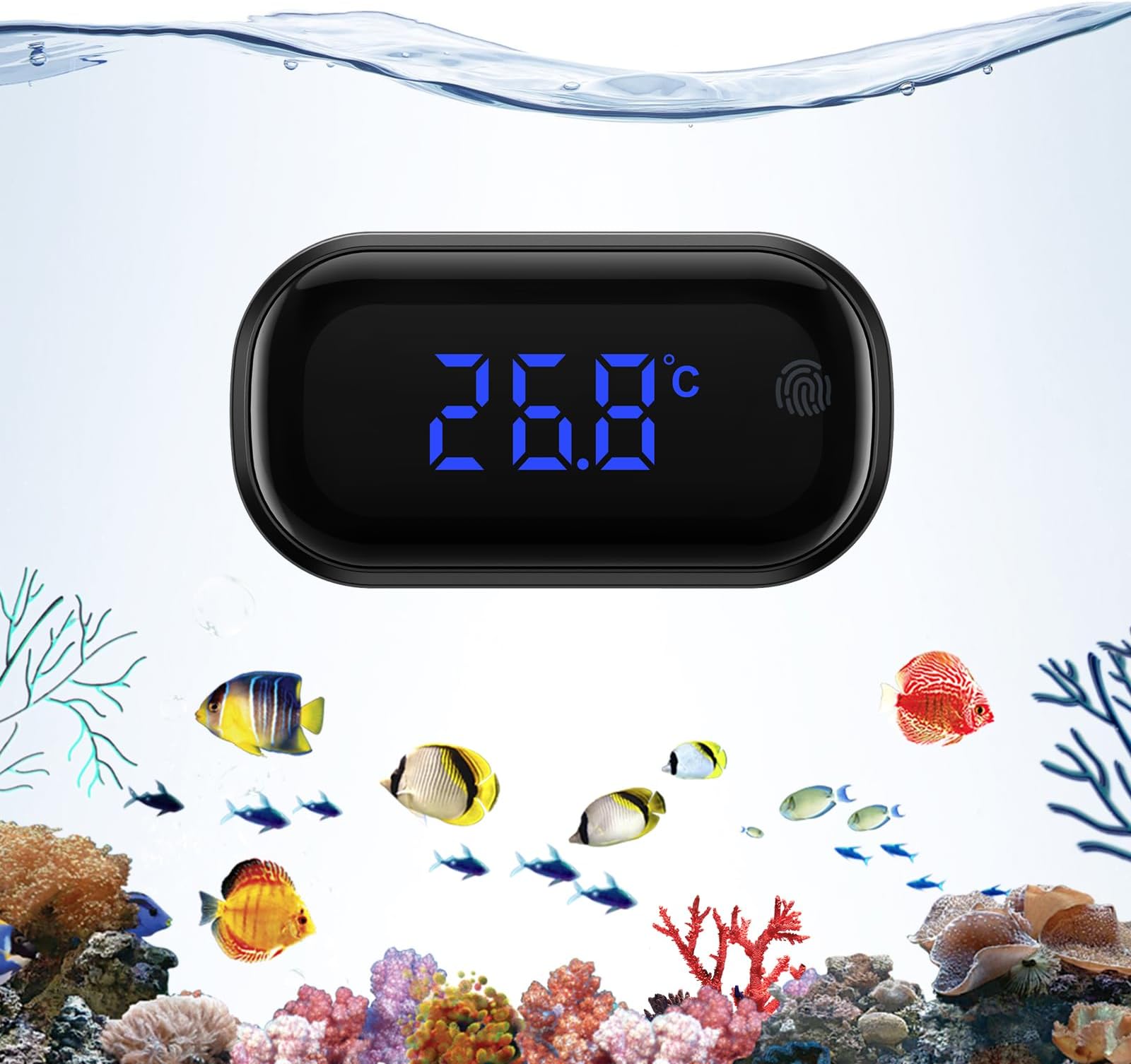 Brifit Aquarium Thermometer, Mini Aquarium Thermometer Digital, LED