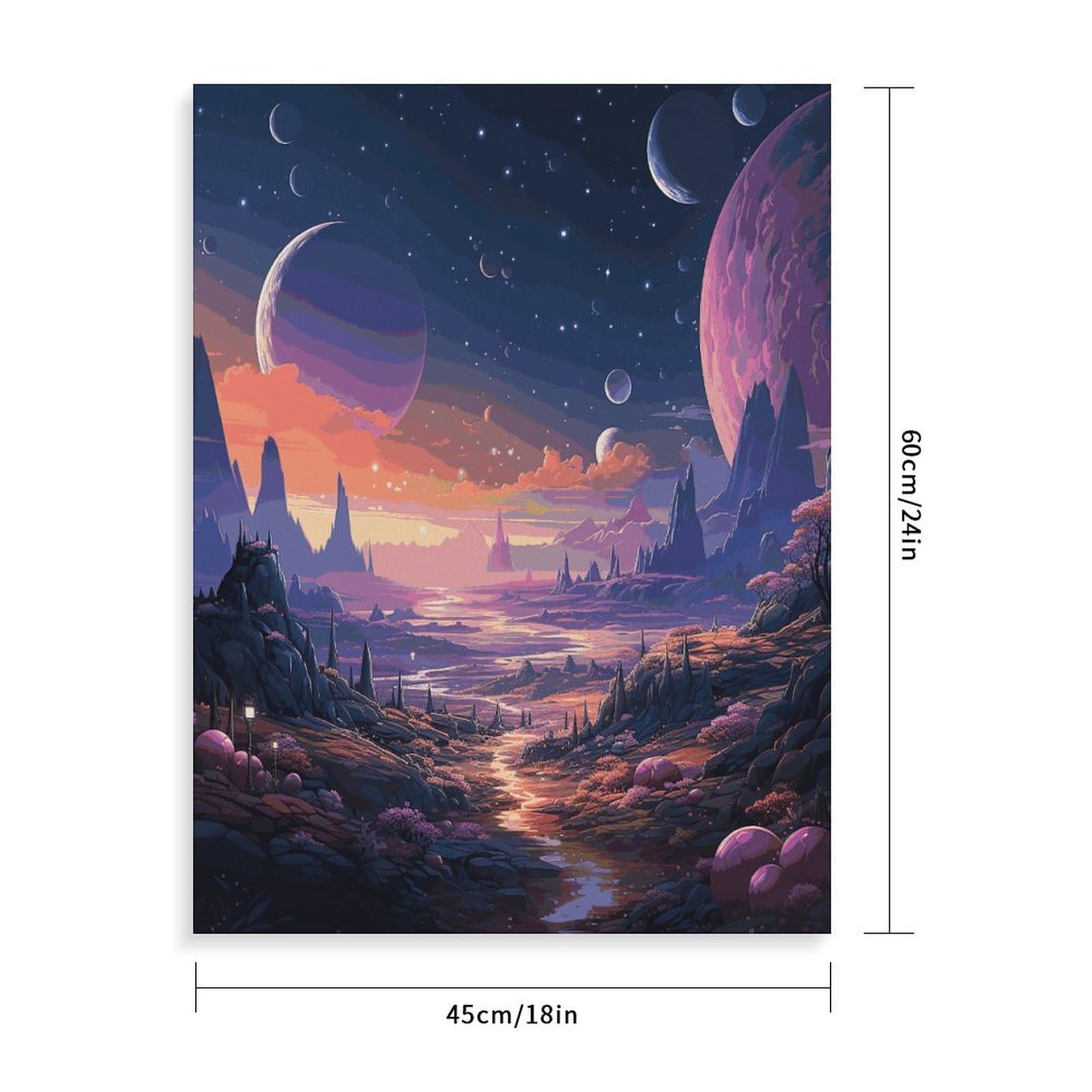 LPAGBCNU Farbenfrohes Malen-nach-Zahlen-Set im Retro-Stil für Erwachsene, Anfänger, Erwachsene, Malen-nach-Zahlen-Set auf Leinwand, DIY-Acryl-Ölfarben, Gemälde mit Pinseln als Geschenk, Wanddekoration