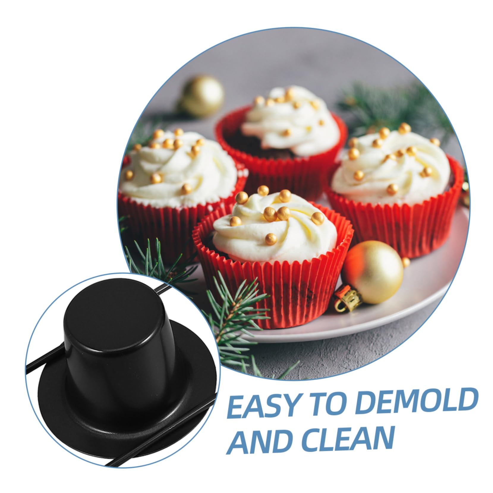 Donut Form Muffinform aus Kohlenstoffstahl mit Antihaftbeschichtung 6 Tassen Design Schwarz zum Gleichzeitigen Backen von Muffins oder Cupcakes für Besondere Anlässe und Private