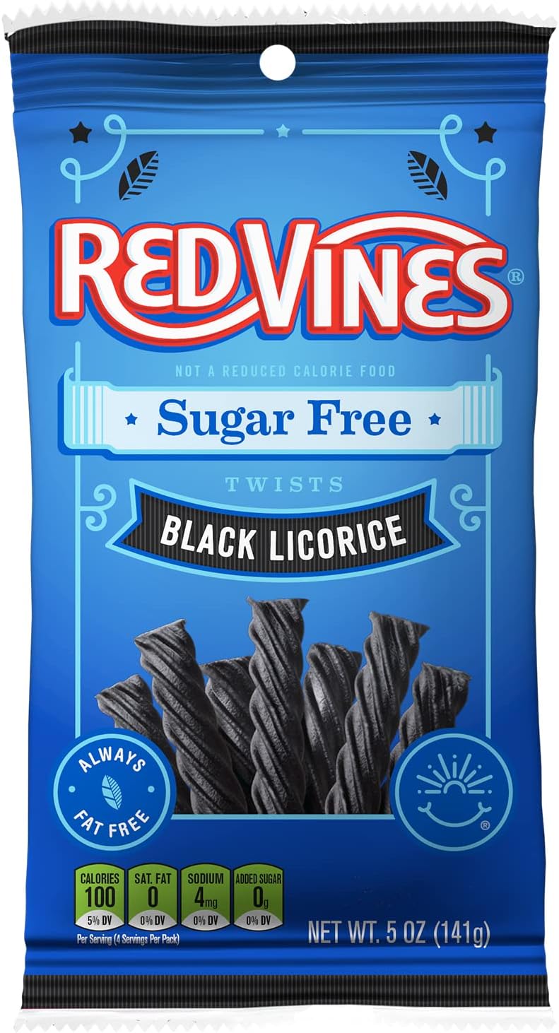 Sugar Free Red Vines Black Licorice Twists - 5-oz. Bag