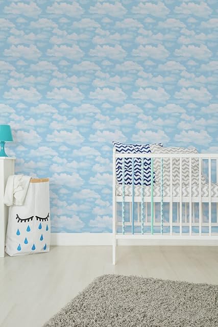 Fresco Cloud Nine Sky Print Clouds Wallpaper