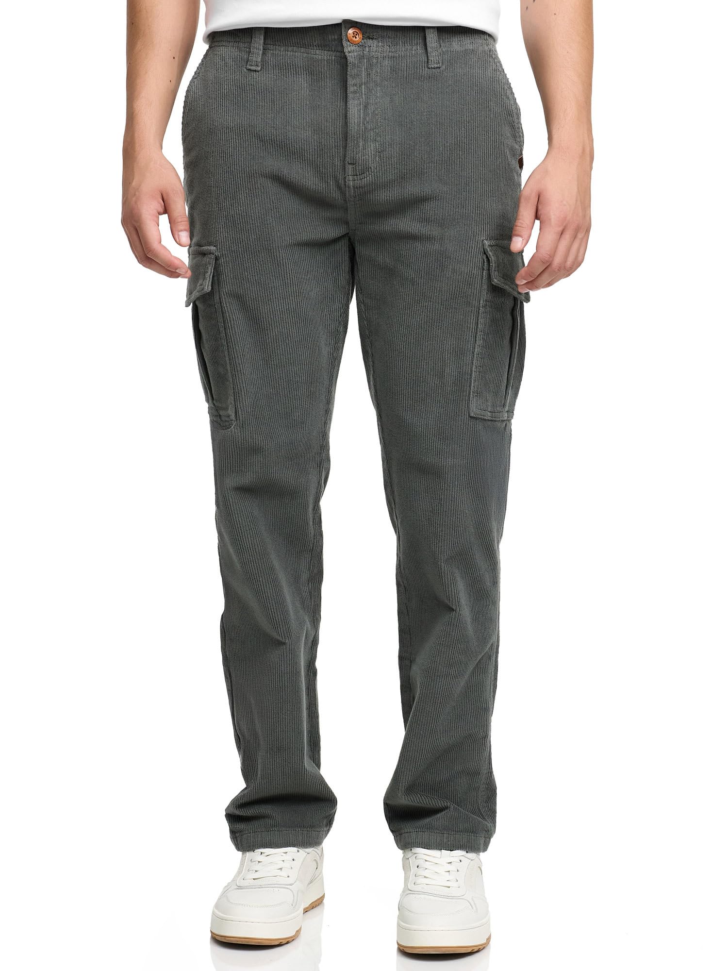 Indicode Pantalones de pana para hombre INJammon con elástico de algodón | Pantalones de hombre Pantalones de ocio para hombre