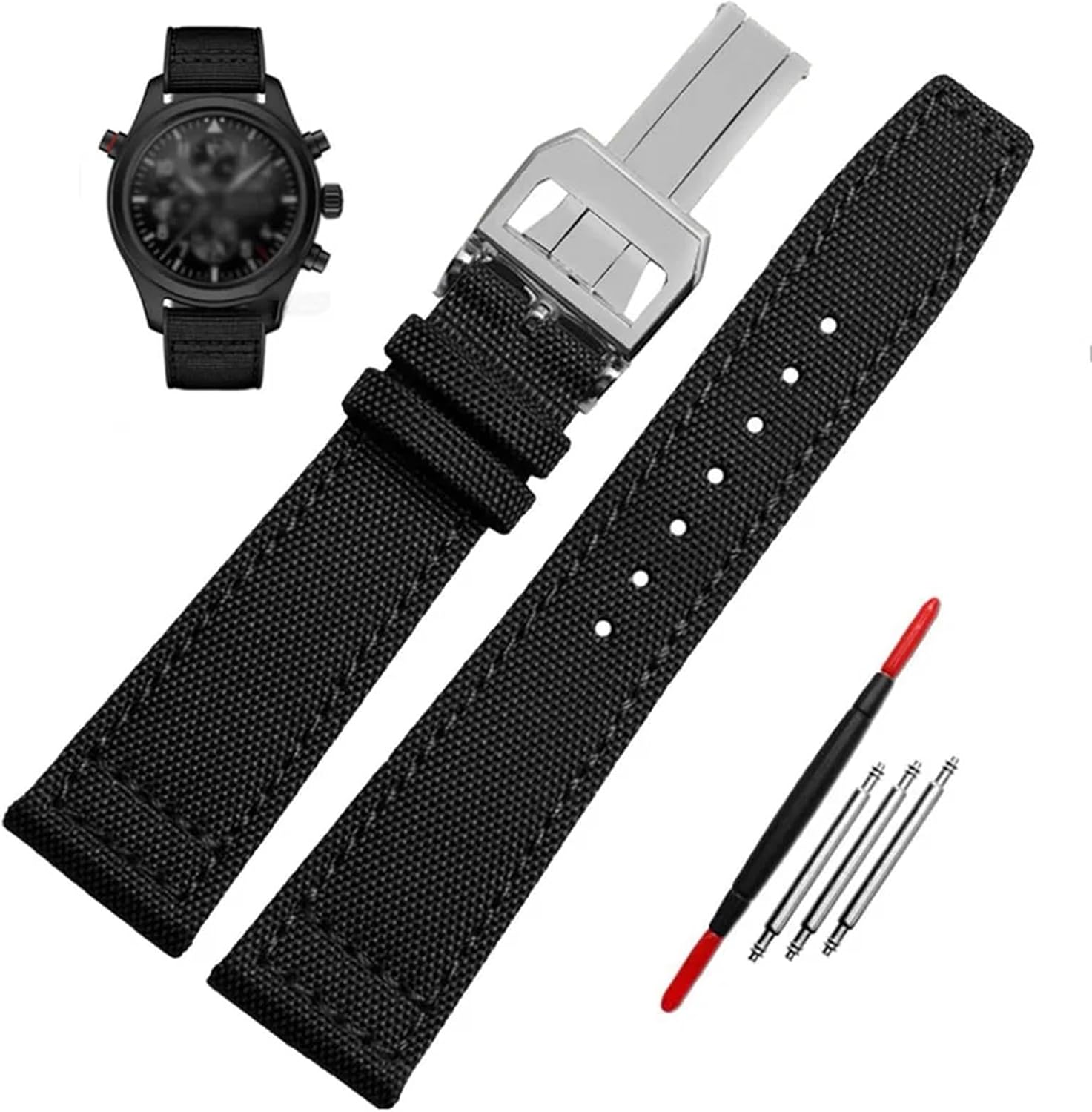 ZUC Nylon Watchbands For IWC IW377724 IW371614 Watch Strap 20mm 21mm 22mm Bracelet Black Armygreen Blue Canvas Wrist Belt Watch Band