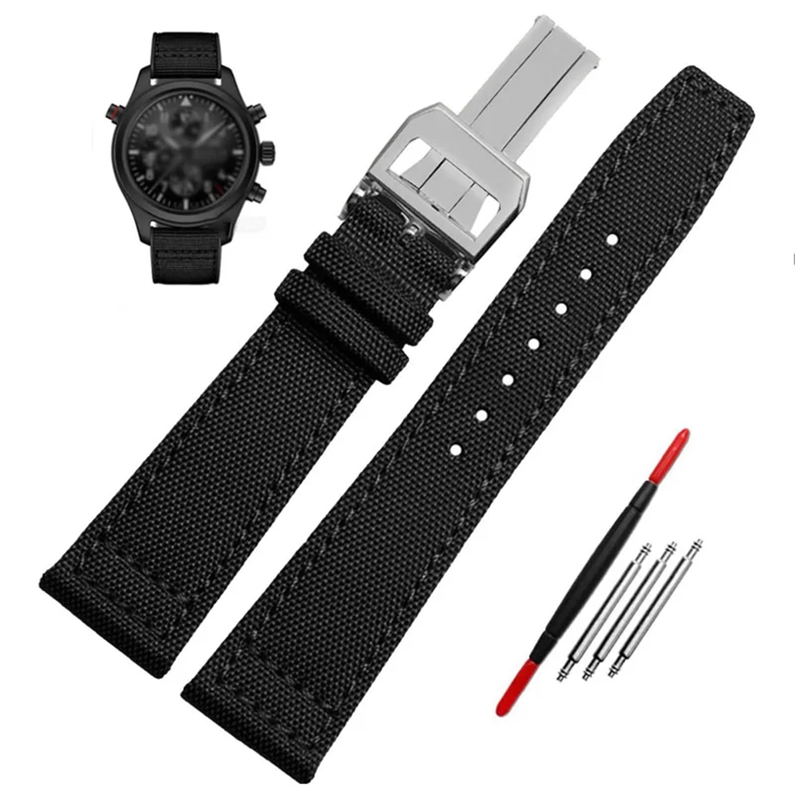 Cinturini in nylon per IWC IW377724 IW371614 cinturino per orologio 20mm 21mm 22mm braccialetto nero verde militare cinturino da polso in tela blu cinturino