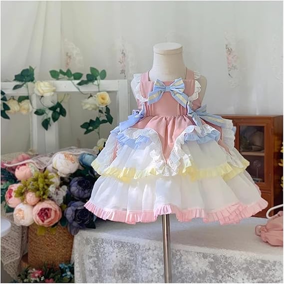 Amazon Co Jp Lsdjgdde 王女ボールガウンレースボウノースリーブデザイン誕生日パーティーイースタードレス 服 ファッション小物