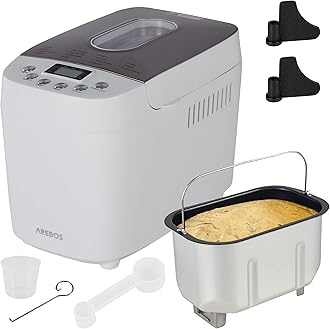 bread maker 1500g | with 15 programs | 2 dough hooks | timer | LCD display | 3 browning degrees and bread sizes | 850 W | White