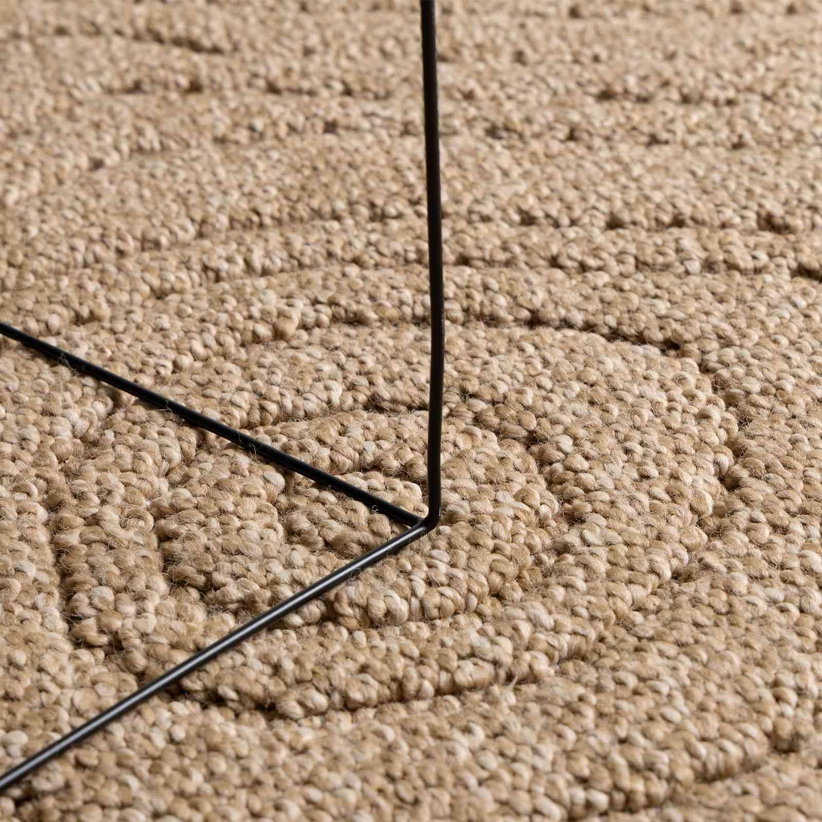 Alfombra de poliéster natural, 230 x 160 cm | Parte trasera antideslizante, lavable a máquina a 60 grados, con tratamiento antiruido, para interior y exterior