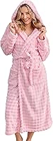 VGRIN Women's Hooded Towel Robe - Super Absorbent Quick Dry Microfiber Bathrobe with Soft Bubble Texture for Shower & Spa
