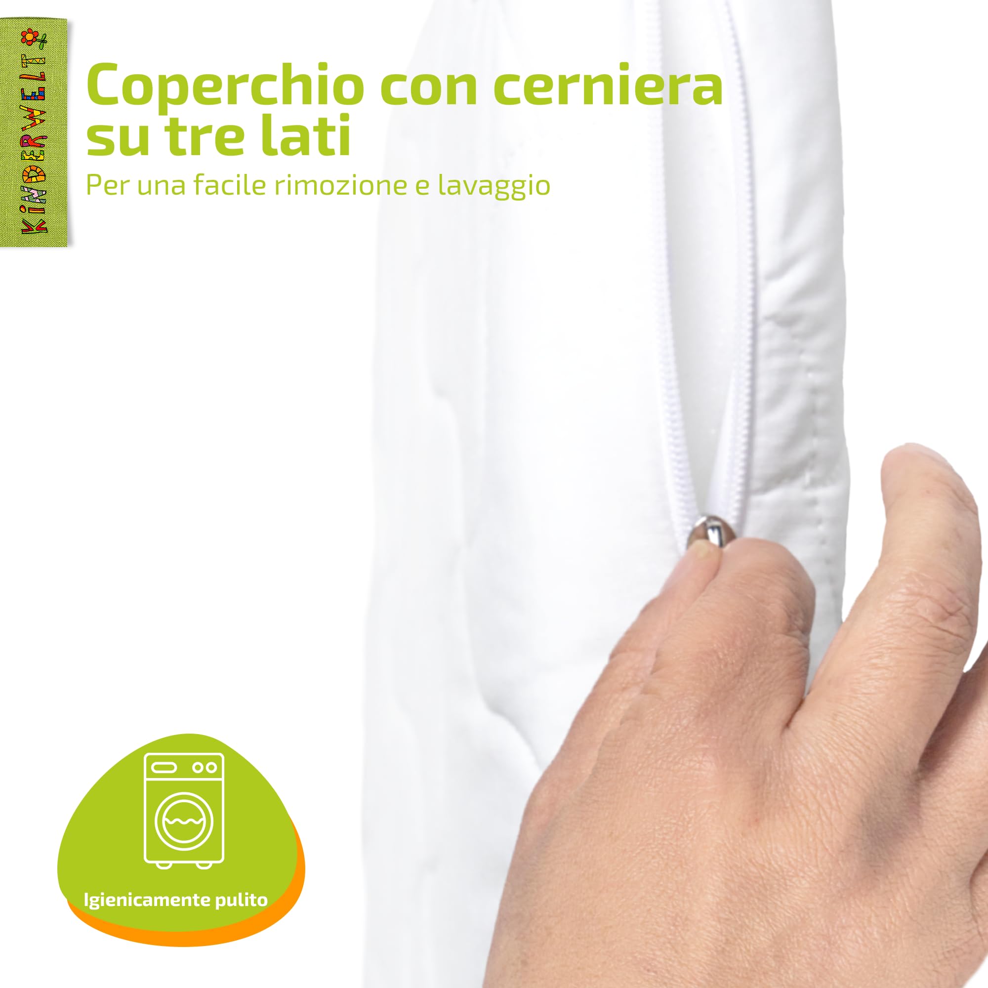 Kinderwelt Materasso in Schiuma Neonato Comfort Trapuntato Materasso per Neonato Materasso 70 x 140 Bianco Spugna