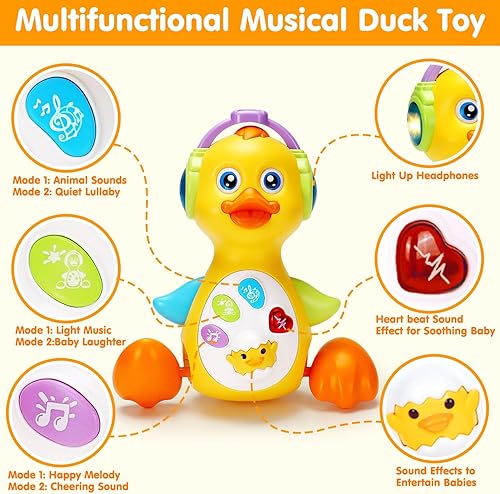 Miniatura 2 de Tsomtto Baby Musical Light Up Duck Toy, Baby Toys 0-3-6-9-12 Months Dancing Crawling Tummy Time Toys, Newborn Infant Learning Toy Gifts for 0 3 4 5