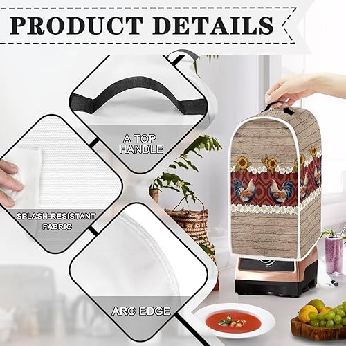 Miniatura 10 de NETILGEN Cubierta para licuadora, cubierta para electrodomésticos de cocina, antihuellas dactilares, a prueba de polvo, resistente a las manchas,